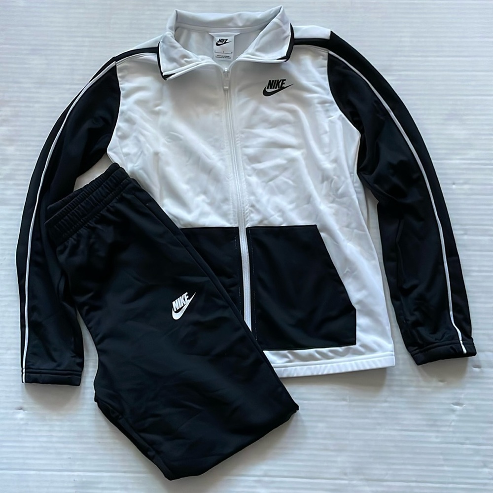 New Nike sportswear tracksuit black white Large